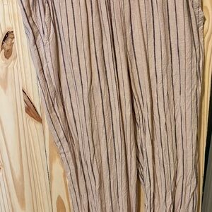 Maurices Beige and Black Striped Pantsuit
